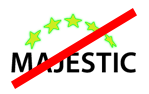 Logo Majestic z gwiazdami w niewłaściwym kolorze